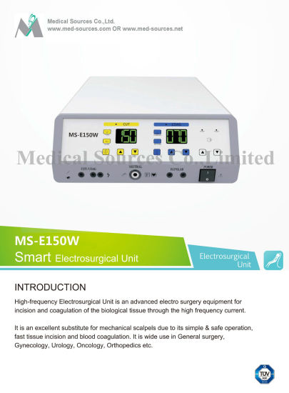 (MS-E150W) Unité électrochirurgicale intelligente chirurgicale monophasée et bipolaire haute fréquence Esu