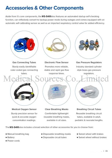 (MS-S400) Système de ventilation néonatale Machine médicale CPAP Ventilateur de bébé Ventilateur d'hôpital